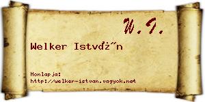 Welker István névjegykártya